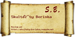 Skultéty Boriska névjegykártya